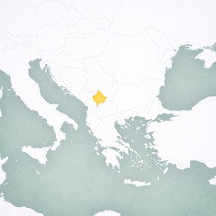 Fototapeta na wymiar Map of Balkans - Kosovo