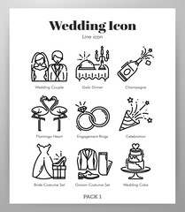 Wedding icons Line pack
