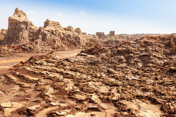 Dallol salt mountains in the Danakil Depression