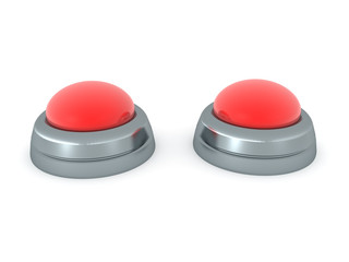 3D Rendering of two big red buttons
