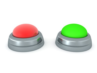 3D Rendering of red and green buttons