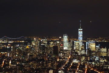 Fototapeta na wymiar vista nocturna de ciudad de nueva york
