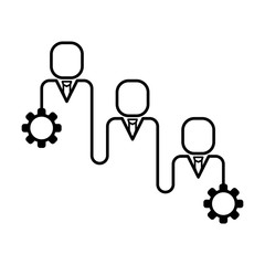 Isolated business teamwork icon on white background. Business concept - Vector