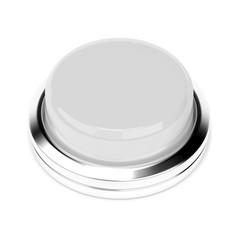 White push button. 3d rendering illustration isolated