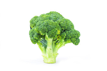 Delicious fresh broccoli, isolated on white background