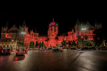 Obraz premium CSTM Station , Mumbai at Night