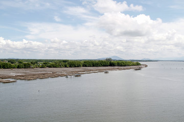 Chantaburi,Thailand-June 3,2019:Sea animal farm near fisherman village in chantaburi at thailand