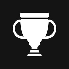 Trophy cup vector icon. Sport competition silhouette symbol.