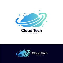 Fototapeta premium cloud logo designs template, tech logo designs concept 