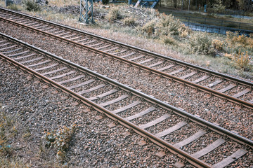 Fototapeta na wymiar empty railway tracks