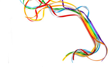 Rainbow color ribbon awareness, symbolic color logo icon for equal rights in love and marriage social equality