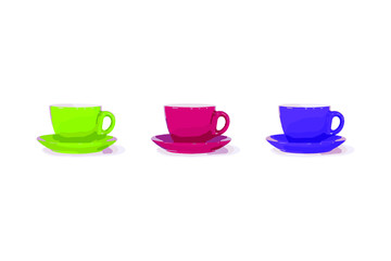 purple, light green, pink circles with shadow- vector illustration