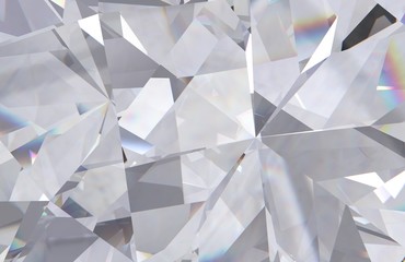 layered texture triangular diamond or crystal shapes background. 3d rendering model