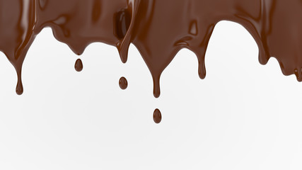 A splash of chocolate. 3d rendering, 3d illustration.