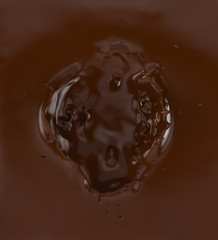 A splash of chocolate. 3d rendering, 3d illustration.