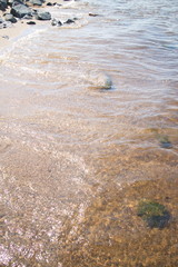 coastal granite stones washed by the waves