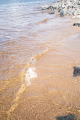 coastal granite stones washed by the waves
