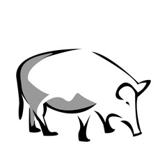 Pig logo stock, pig silhouette, flat design
