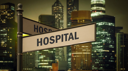 Obraz premium Street Sign to Hospital
