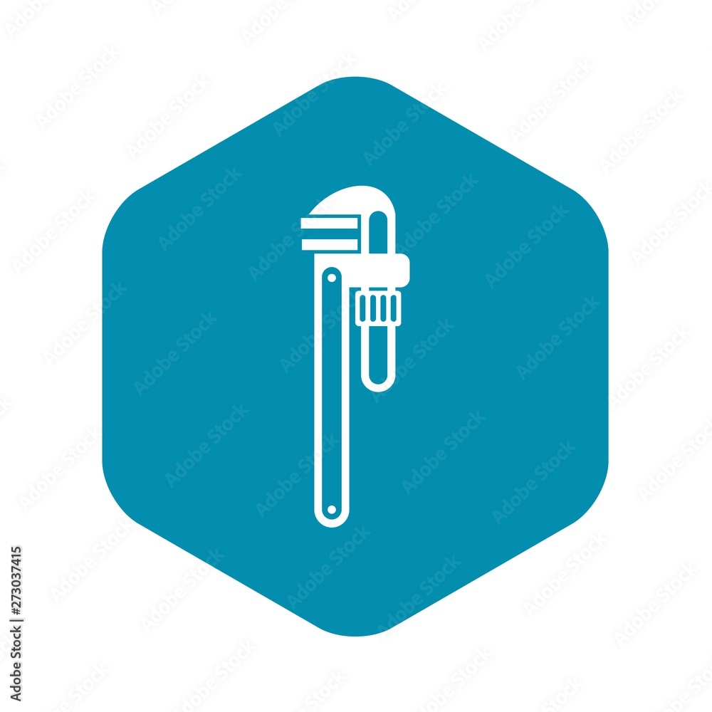Poster pipe or monkey wrench icon in simple style on a white background vector illustration