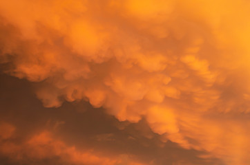 Evening Sunlight On Cloud After Rain
