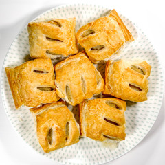 Plate Of Individual Sausage Rolls