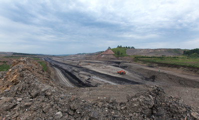 Coal cut in Siberia in the summer
