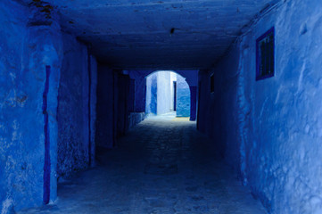 Fototapeta na wymiar Street in the blue city Chefchaouen / Street in the blue city Chefchaouen, Morocco, Africa.