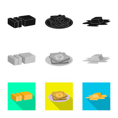 Isolated object of creamy and product icon. Set of creamy and farm vector icon for stock.