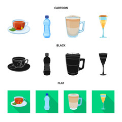 Isolated object of drink and bar sign. Set of drink and party stock symbol for web.