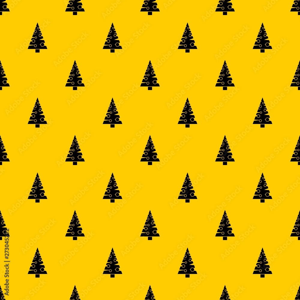 Poster christmas tree pattern seamless vector repeat geometric yellow for any design