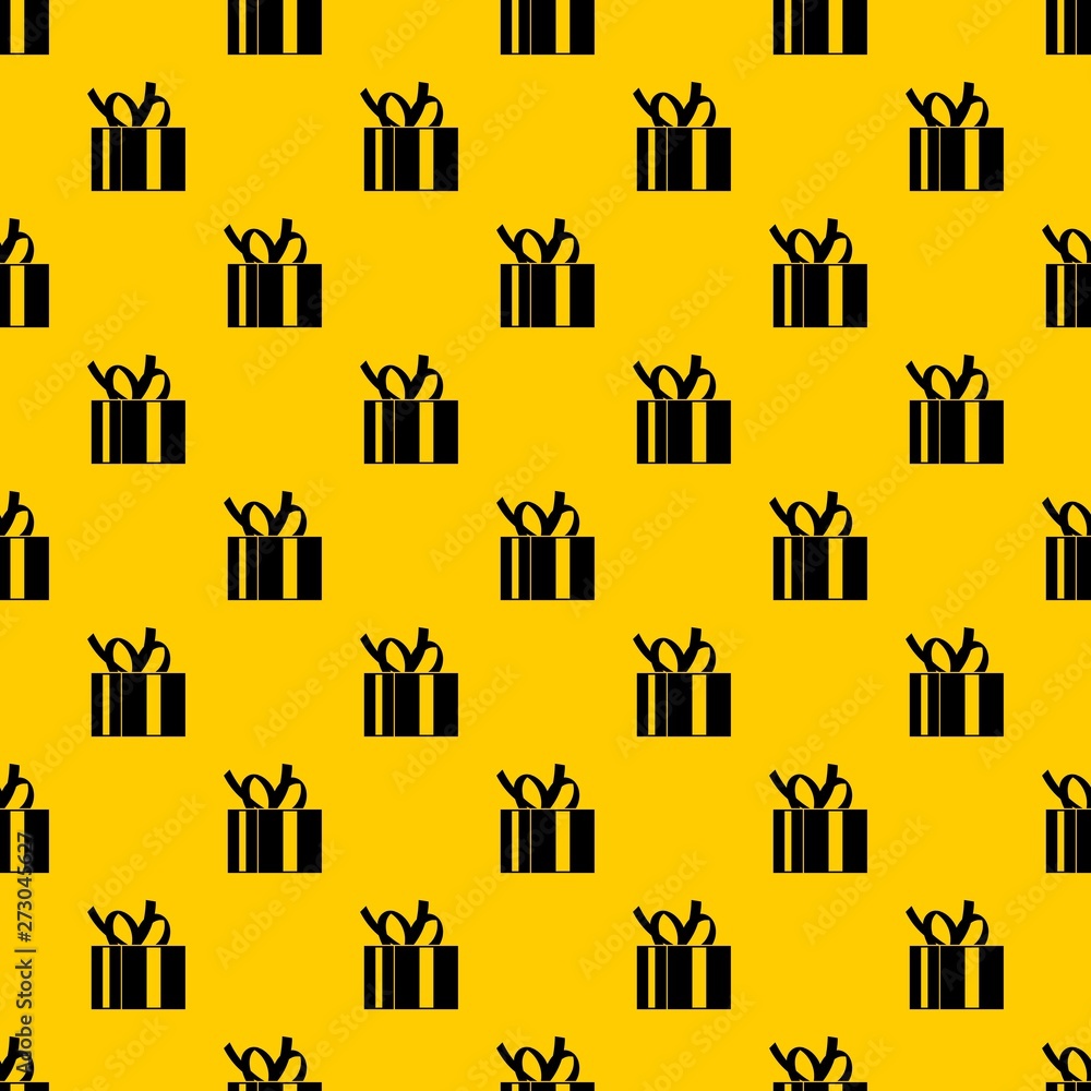 Poster gift box with ribbon pattern seamless vector repeat geometric yellow for any design