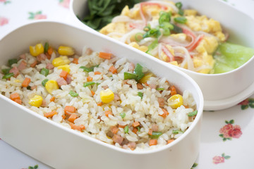 コーン炒飯のお弁当　Japanese lunch box 