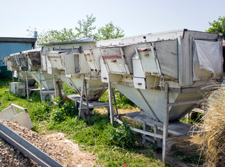 cages for rabbits on the farm