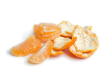 Orange mandarin or tangerine fruit isolated on white background