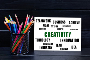 Creativity word on paper