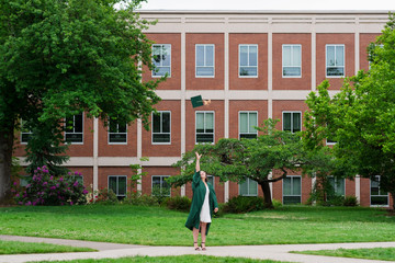 University of Oregon Graduate on Campus in Eugene