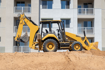 Bulldozer on new construction site