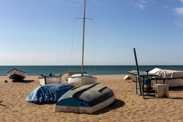 Beach scenes on a sunny day