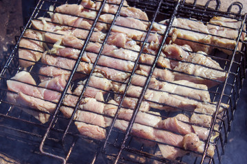 grilled steaks on the lattice