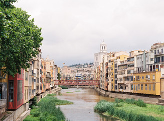 A view of colorful Girona Spain