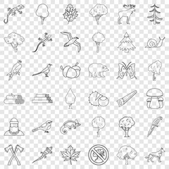 Butterfly icons set. Outline style of 36 butterfly vector icons for web for any design