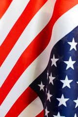 Closeup of bright American flag as a background.
