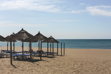 Beach scenes on a sunny day