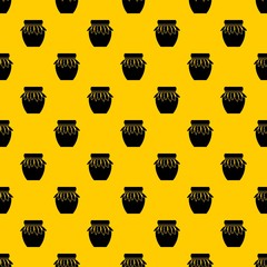 Jam in glass jar pattern seamless vector repeat geometric yellow for any design