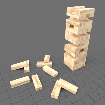 Wooden tower block game