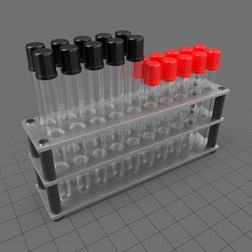 Test tubes in metal rack
