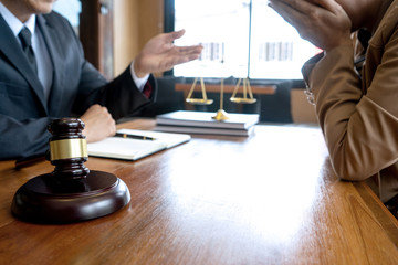Judge gavel with Justice lawyers, Businessman in suit