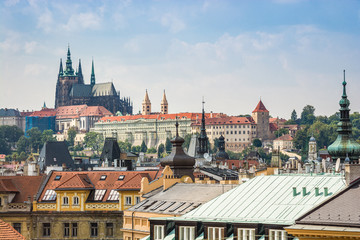 Obraz premium Prague Castle and St. Vitus Cathedral in Czech Republic