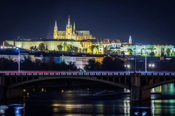 Fototapeta na wymiar Prague Castle and St. Vitus Cathedral in Czech Republic